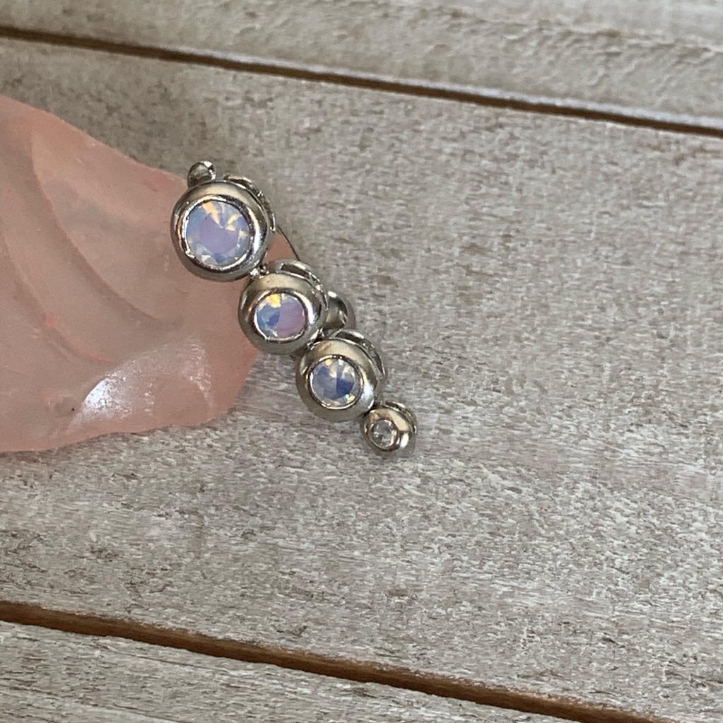 Ab Bubble Gem Reverse Dangle Navel Ring 16 Gauge Belly Button Ring